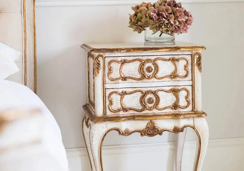 Royal Luxury Ivory Gold Side Table