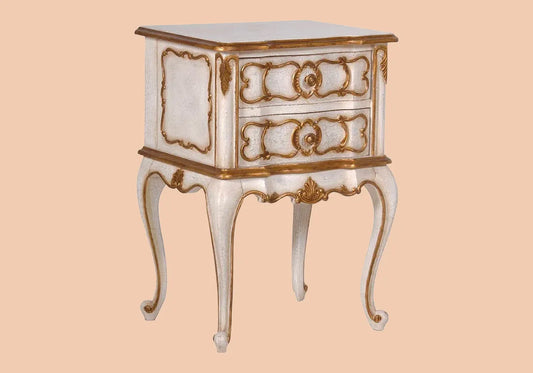 Royal Luxury Ivory Gold Side Table