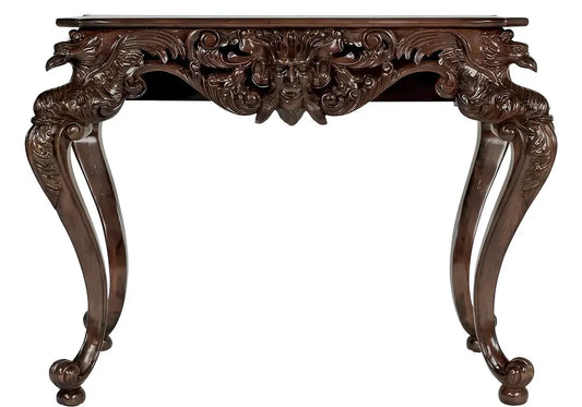 Luxury Classic European Style Solid Teak Wood Console Table