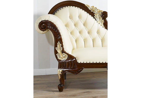 royal wooden carving on chaise lounge