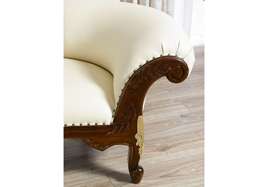 side view of brown color chaise lounge