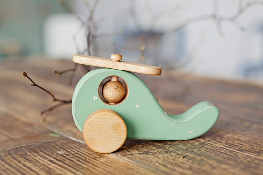 Cute Wooden Helicopter Toy For Kids