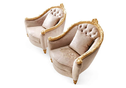 2 Beige Color Sofa Chair