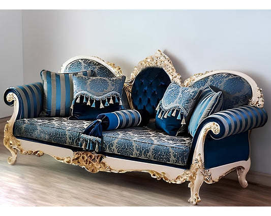 royal blue 3 seater sofa