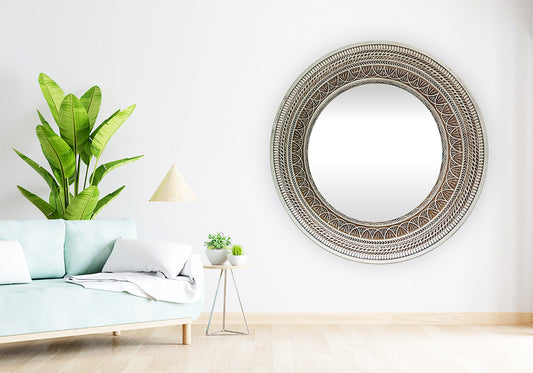 Timeless Grace Handcrafted Wooden Mirror Frame