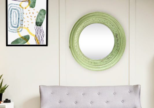 Celestial Harmony Round Wooden Mirror Frame