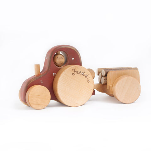 Wooden tractor toy for kids