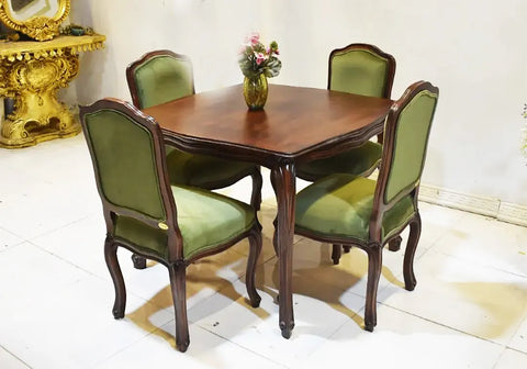 Classic Look Handcrafted Solid Wood Dining Table Set