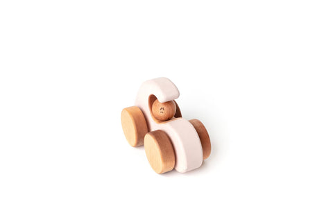 Cute Wooden Pink Beetle Car Toy