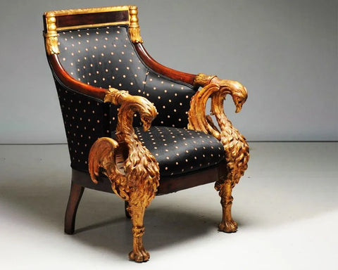 Royal Golden Bird Handcrafted Armchair