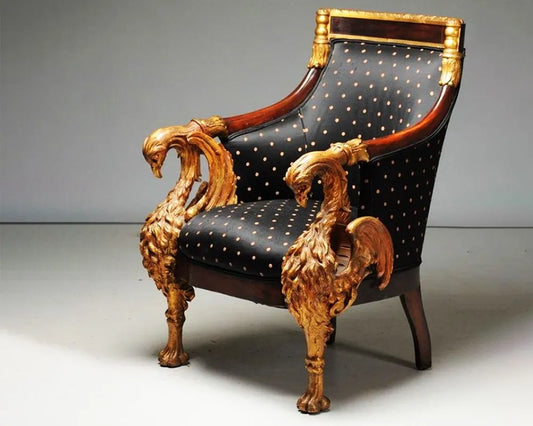 Royal Golden Bird Handcrafted Armchair