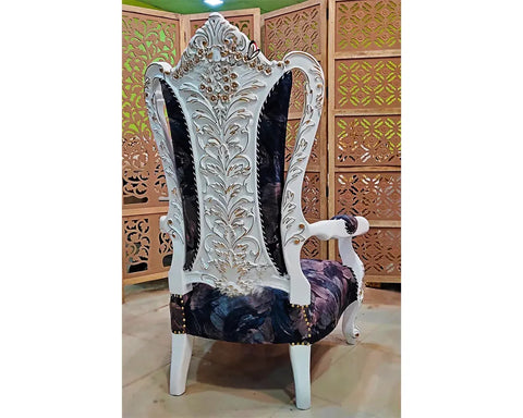 Royal and Antique High Back Teak Wood Armchair