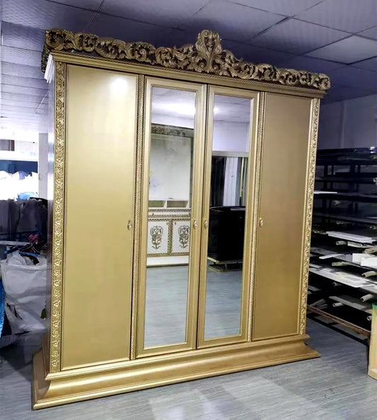 side view of Luxury And Royal Hand Carving Wardrobe