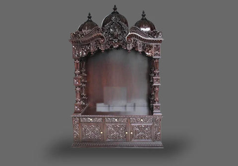 Regal Hand Crafted Teak Wooden Mandir