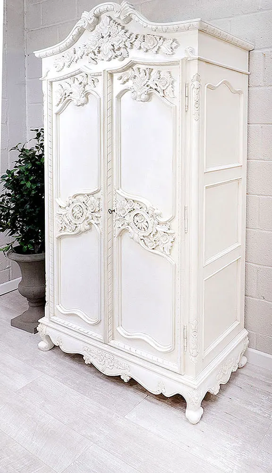 Right side view of Luxury French Style Hand Carving Wardrobe