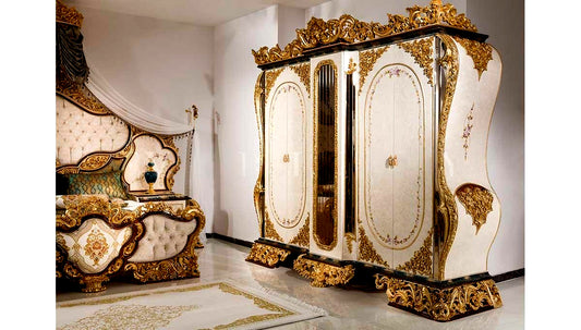 Classic And Luxury Hand Carving Armoire with hand carving bed