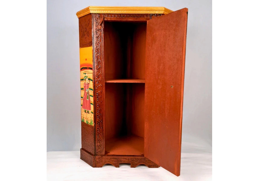 Teak Wooden Hand Crafted Almirah Corner