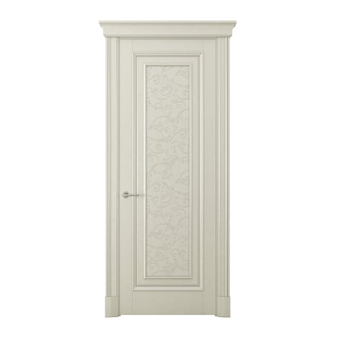 White color hand carved wooden door