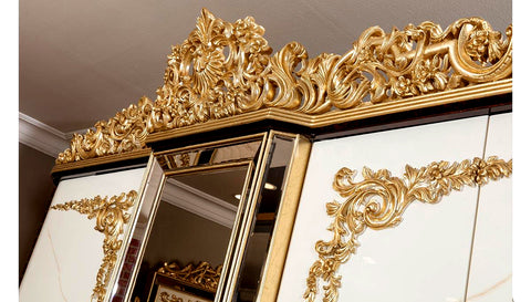 Luxury European Shimmer Style Hand Carving Wardrobe