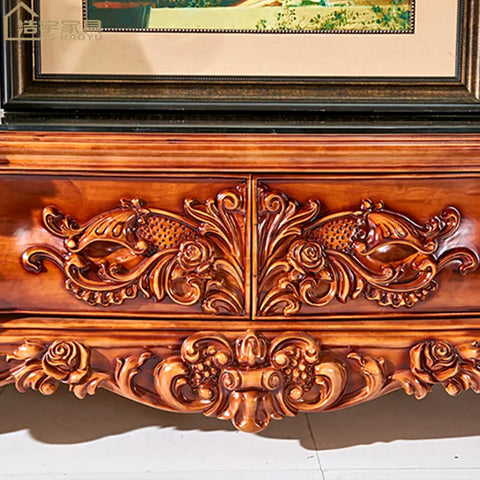 royal texture of Royal Heavy Hand Carving TV Cabinet