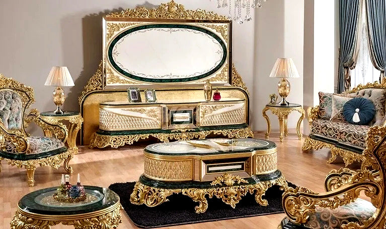 luxury european tv cabinet with hand carved furniture