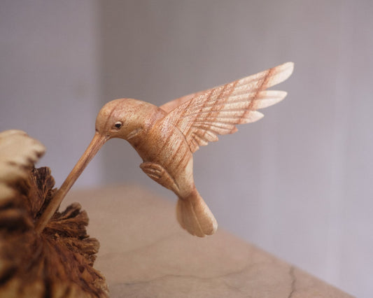 Beautiful Wooden Hand Carved Realistic Bird Art