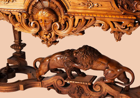 Luxury Royal Regency-Style Carved Center Table