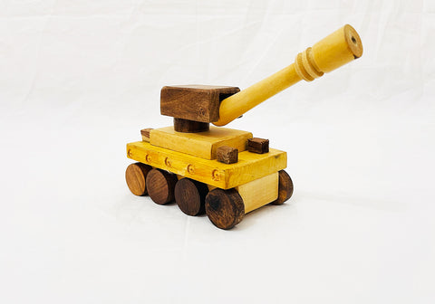 Wooden Army Tank Kids Toy