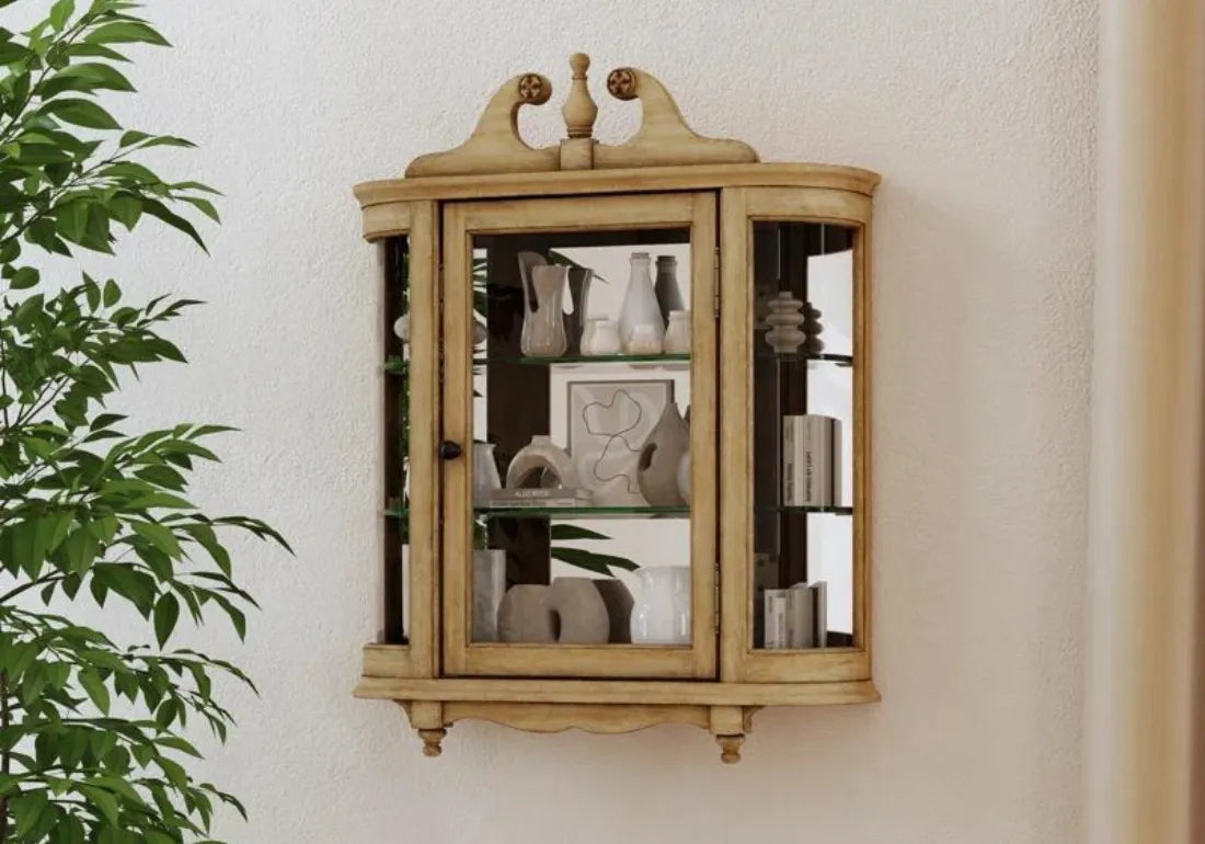 Royal and handmade beige color vitrine