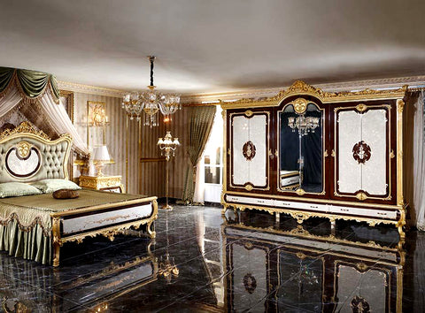 Royal And Exquisite Hand Carving Armoire with luxury bed