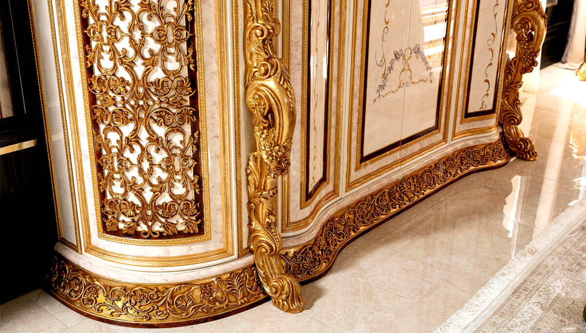 Luxury Deep Hand Carving Wardrobe leg texture