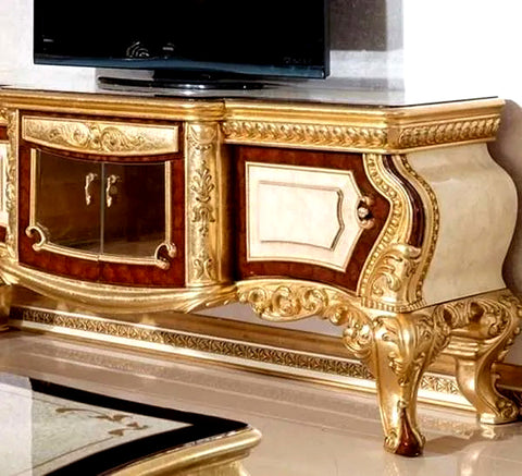 Royal Majestic Carving TV Cabinet textured legs