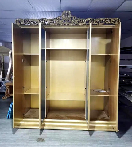 inside view of Luxury And Royal Hand Carving Wardrobe