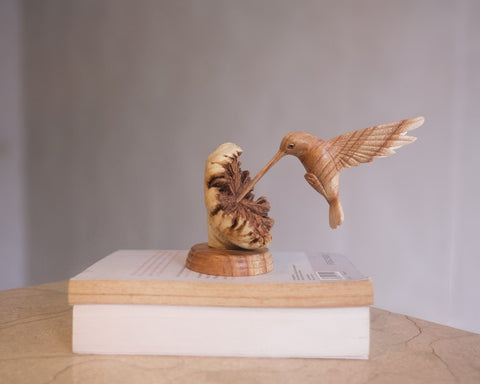 Beautiful Wooden Hand Carved Realistic Bird Art