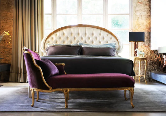 Handmade Wooden Royal Louis Chaise Lounge