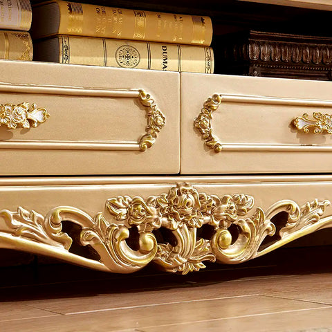 textured on the Elegant Embroidery Carving TV Cabinet