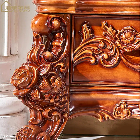 hand carved textured on tv cabinet legs