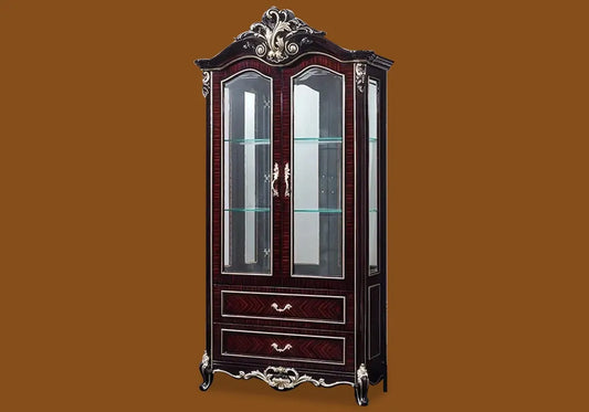 Brown color 2 doors vitrine