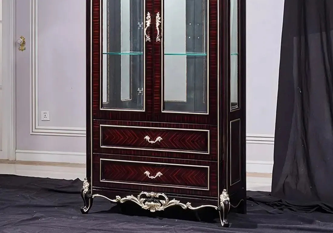 Royal brown color spacious vitrine