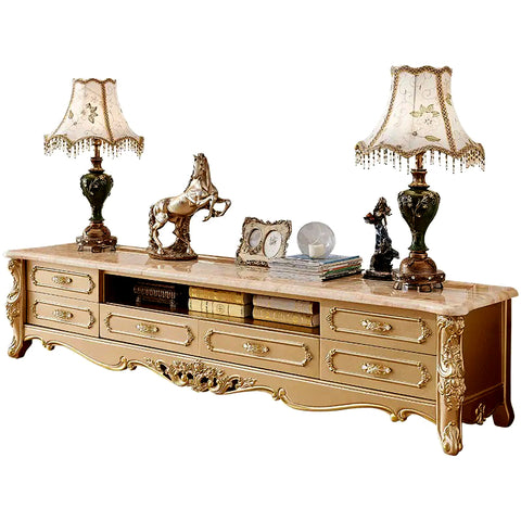 Luxury And Elegant Embroidery Carving TV Cabinet