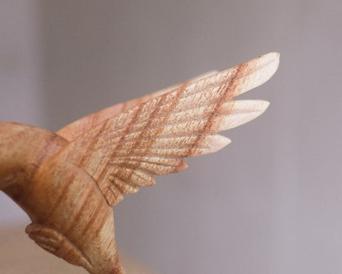 Beautiful Wooden Hand Carved Realistic Bird Art