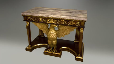 Luxury Antique Curve Eagle Motif Side Table