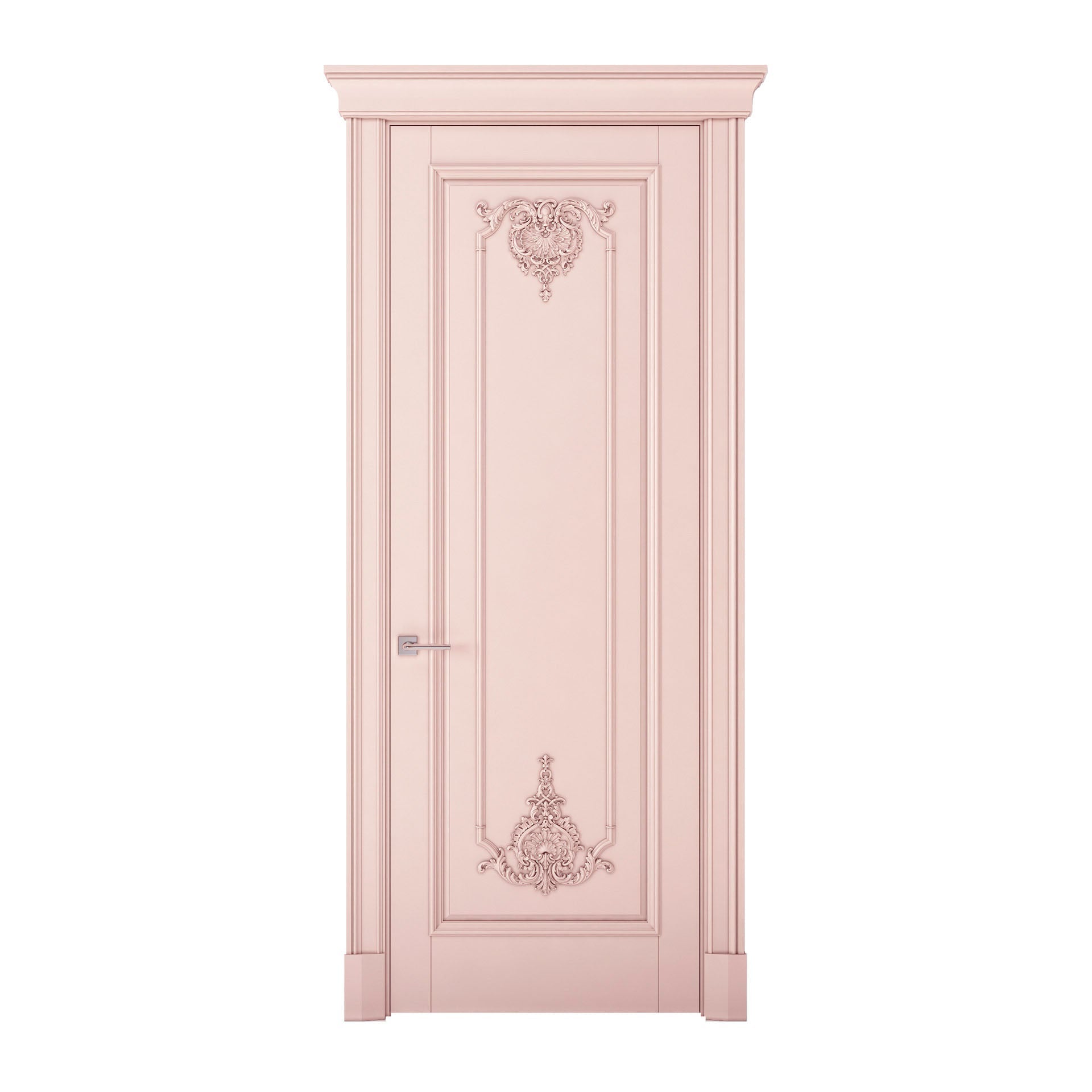 Pink color wooden door