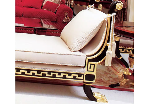 Classical Look Handmade Upholstered Chaise Lounge