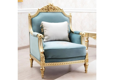 Royal Style Blue Sofa Chair