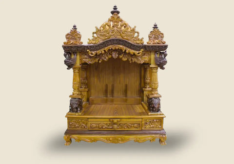 Hand Carved Royal Teak Wooden Temple