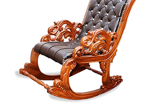 Luxury and Royal Style Wooden Crafted Rocking Chair