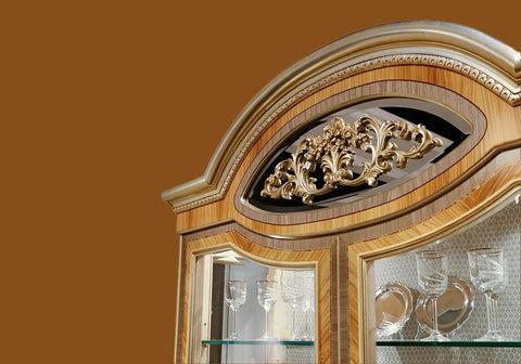 Top view of wooden carving vitrine