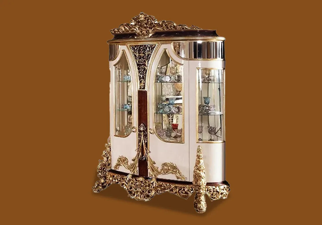 Premium wood royal metallic vitrine