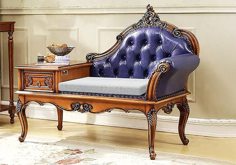 Luxury and Unique Look Handcrafted Chaise Lounge with Storage